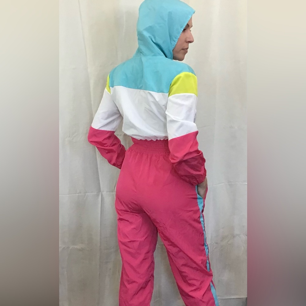 Large windbreaker jumpsuit. No label.